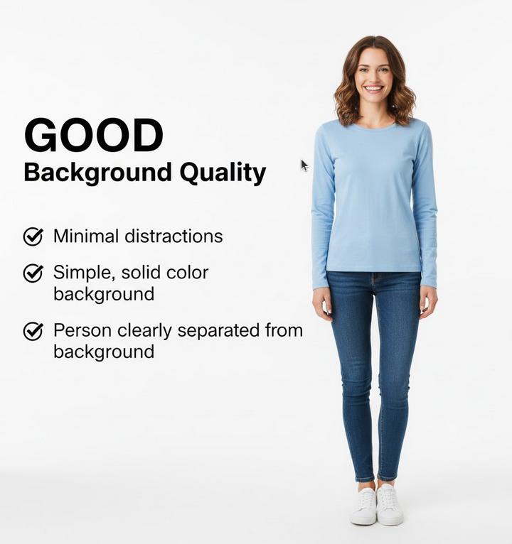 Good background example for virtual try-on